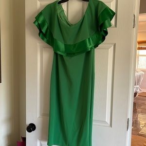 Green off shoulder dress